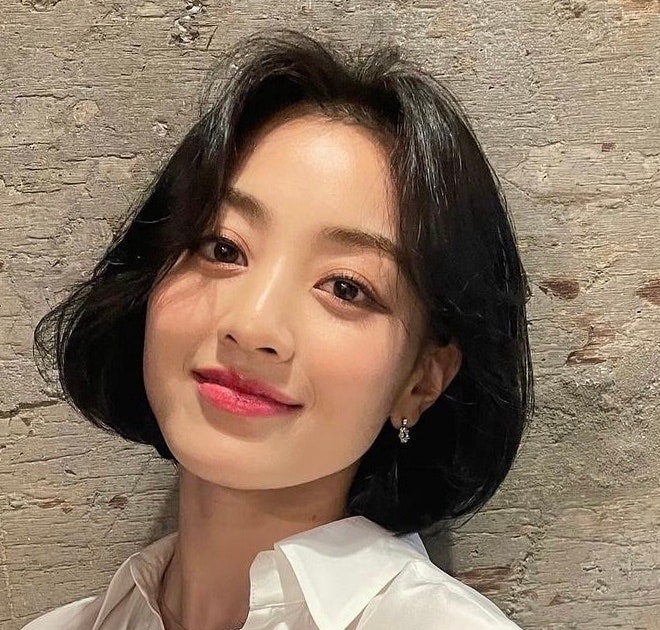트와이스 지효 단발 여자단발머리 스타일 단발 c컬펌 - 나농헤어 윤하원장