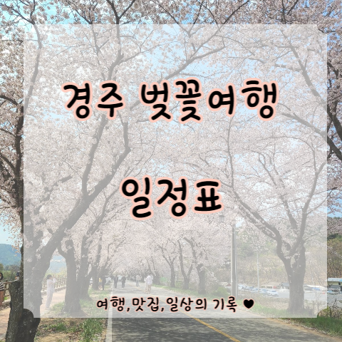  [경주벚꽃여행] 여행의 기록1. 2박3일 일정표 23.4.1~4.3 (실제)
