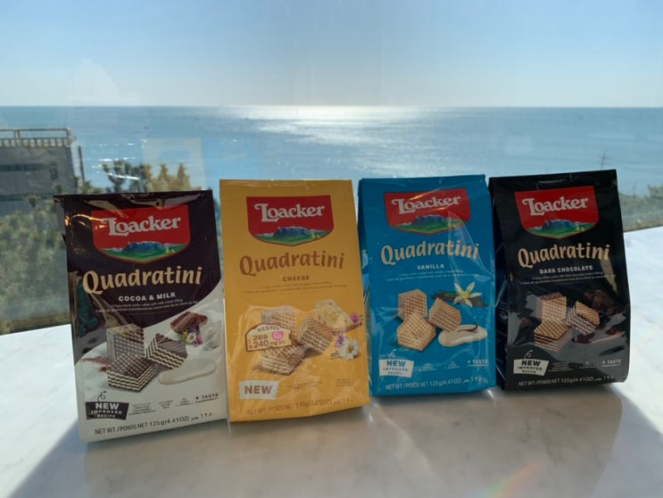 Loacker Quadratini 로아커 콰드라티니 바닐라, 치즈, 코코아밀크, 다크초콜릿 웨하스 4종 (+ GS25, CU, 세븐일레븐, 이마트24 편의점 2+1 행사중) Loacker Quadratini 로아커 콰드라티니 바닐라, 치즈, 코코아밀크, 다크초콜릿 웨하스 4종 (+ GS25, CU, 세븐일레븐, 이마트24 편의점 2+1 행사중)