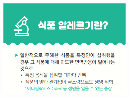  식품 알레르기 유발물질 알고먹기 식품표시광고법