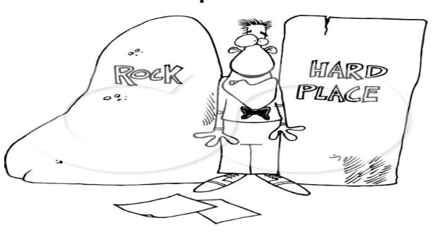  [영어] stuck/caught between rpcl and hard place를 아시나요?