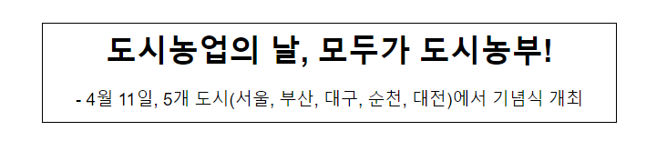 도시농업의 날, 모두가 도시농부!