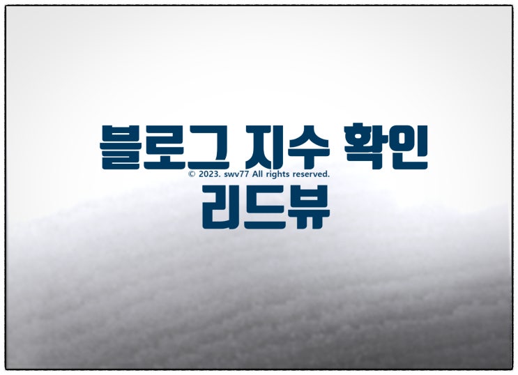  블로그 지수 확인 방법 리드뷰(구명칭 바루다)