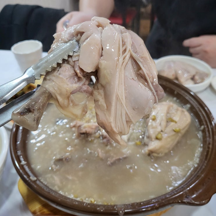 비산동 닭백숙 맛집 비산누룽지백숙 정말 부드러워.