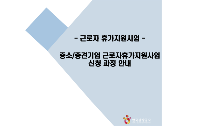 근로자 휴가지원사업, 중소/중견기업 근로자휴가지원사업 신청 과정 안내(매뉴얼) 근로자 휴가지원사업, 중소/중견기업 근로자휴가지원사업 신청 과정 안내(매뉴얼)