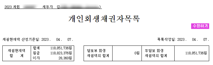  전세사기피해 채무 24개월변제 개인회생 사례
