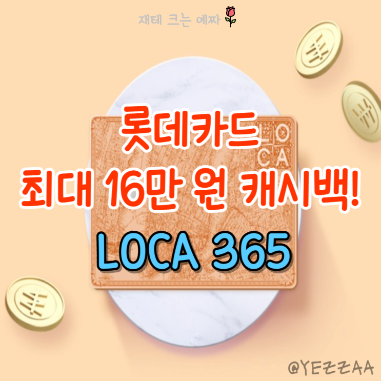  LOCA 로카 365 (롯데 신용카드 현금 최대 14~16만 원 페이백 혜택받는 방법)
