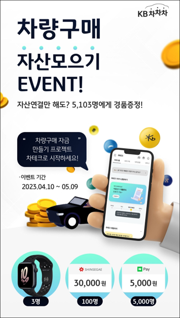KB차차차 자산연동 이벤트(네페 5천원등 5,103명)신규 및 재연동 KB차차차 자산연동 이벤트(네페 5천원등 5,103명)신규 및 재연동