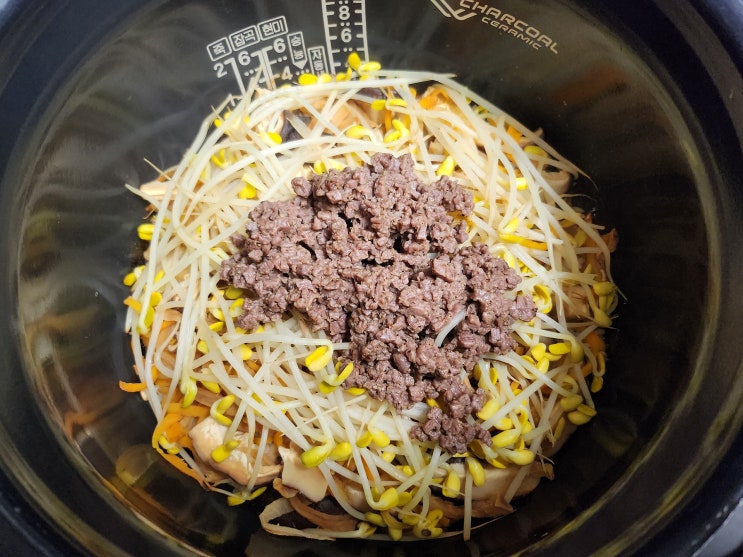  초초간단요리 전기밥솥 소고기콩나물밥