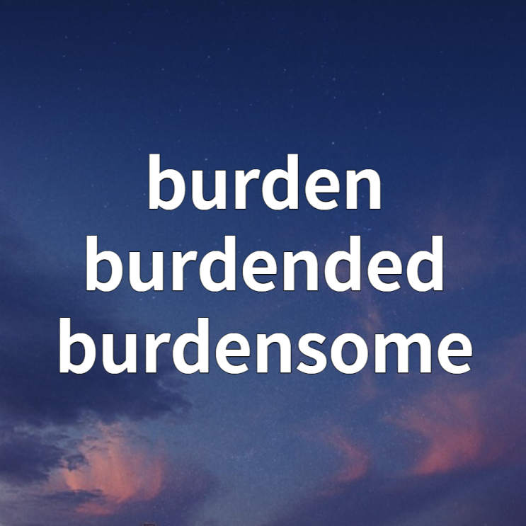 burden / burdened / burdensome 구분해서 사용하기