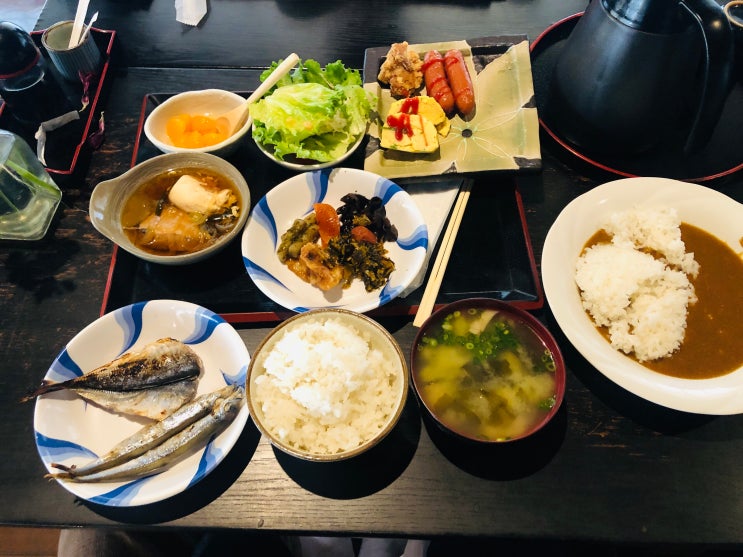  유후인 료칸추천 산소우 시키안 조식 아침온천욕