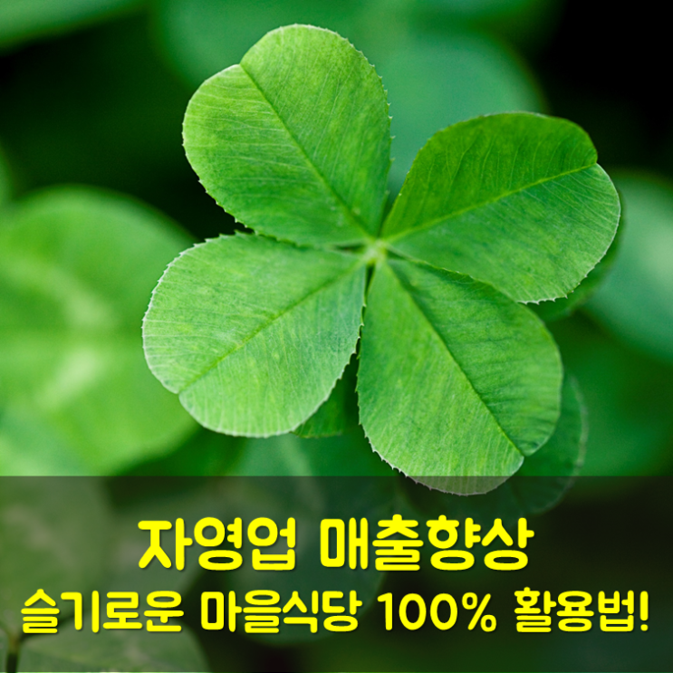  자영업 매출향상, 슬기로운 마을식당 100% 활용법!