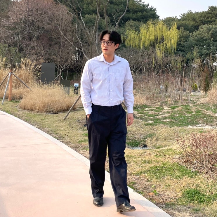  스트레이트핏 퍼티그 팬츠 트래드클럽 30대 남자 비즈니스 캐주얼 코디