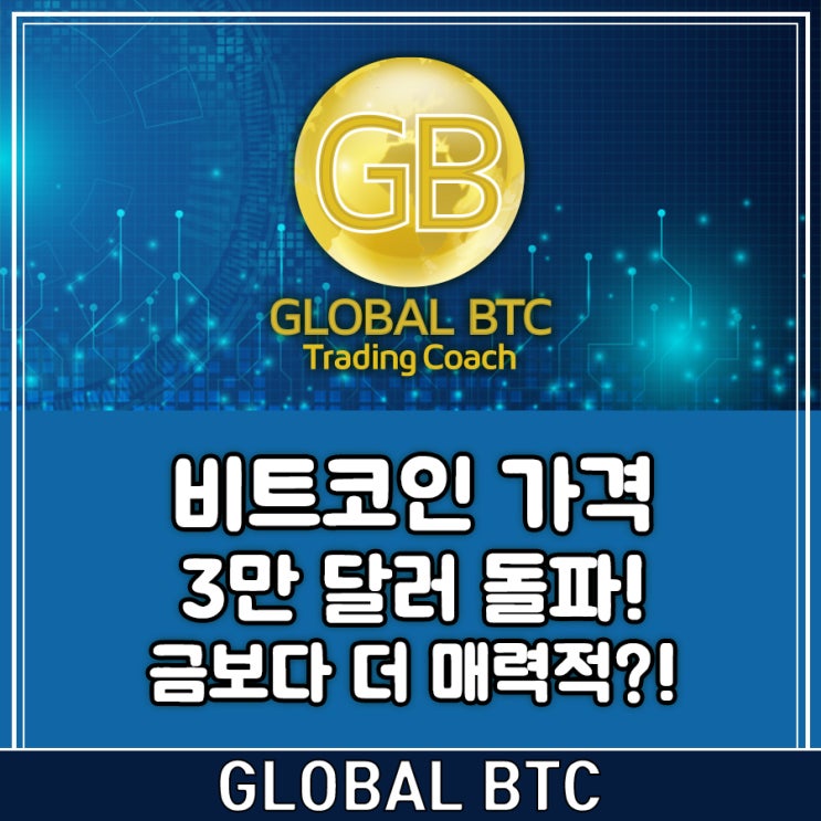  비트코인 가격, 3만 달러 돌파! 금보다 더 매력적?!