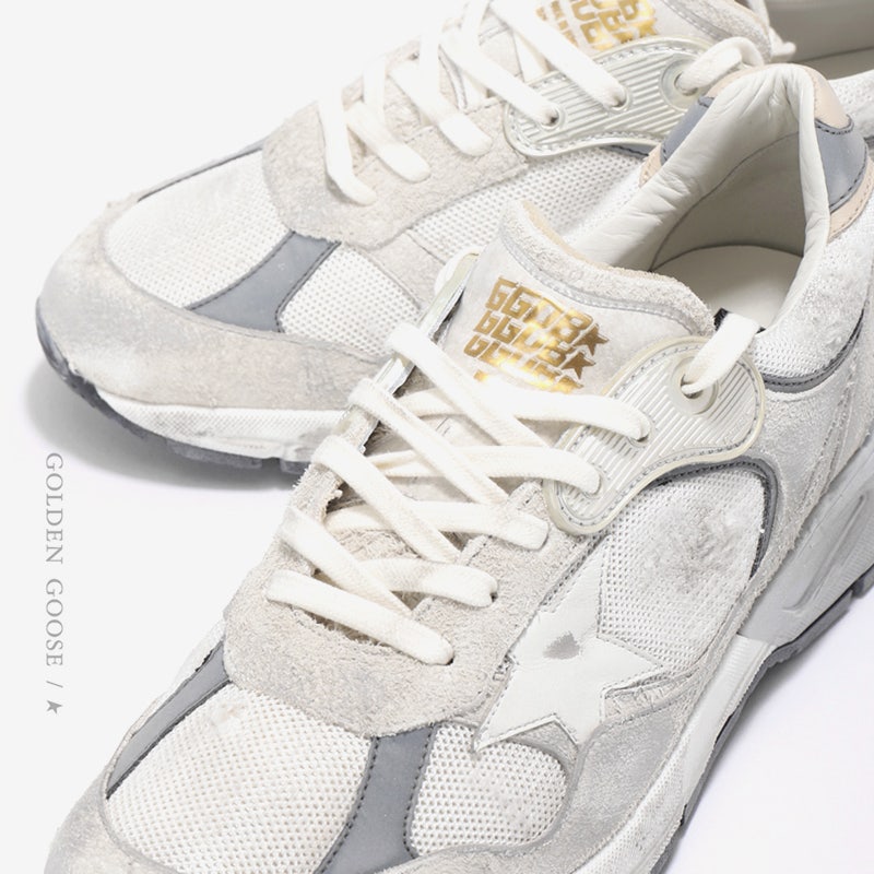 골든구스 DAD-STAR 스웨이드 레더 로우 스니커즈 WT