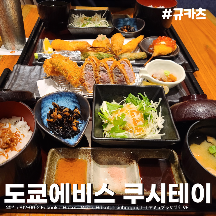  [일본/후쿠오카] 어쩜 이리 퍽퍽할까. 하카타역 아뮤프라자 9층 규카츠 도쿄에비스 쿠시테이