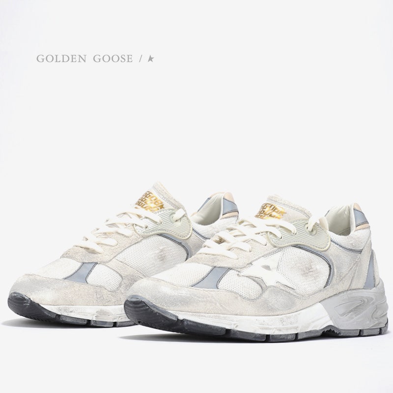 골든구스 DAD-STAR 스웨이드 레더 로우 스니커즈 WT