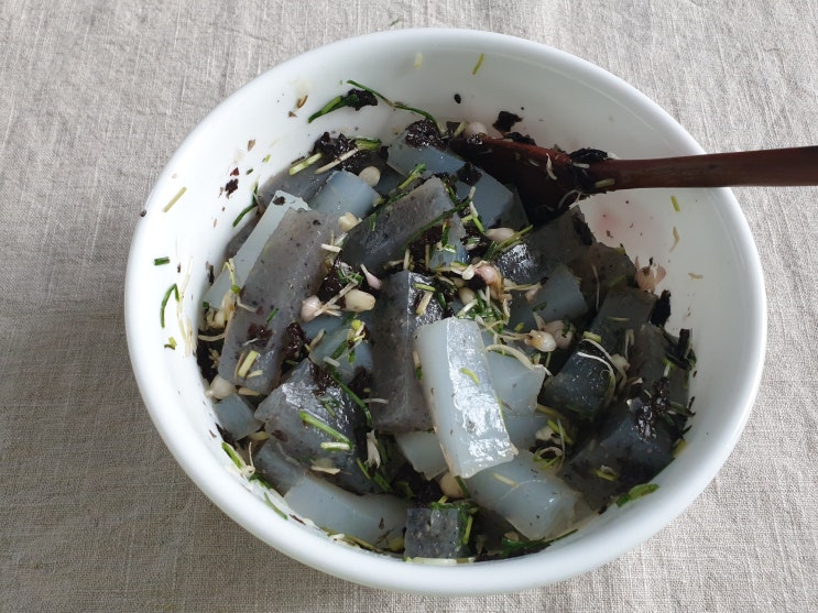  올방개묵 & 청포묵 달래 김 무침