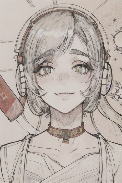  AI 그림) 중국풍 헤드셋 쓴 소녀를 그려봤다.