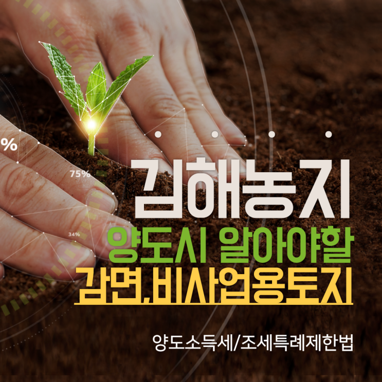  김해 농지 양도시 알아야할 양도소득세 조세특례제한법상 감면,비사업용토지