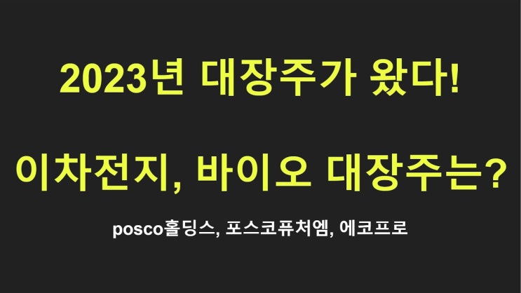 2023년 대장주가 왔다! 이차전지, 바이오 주도주는 이 종목이다! 2023년 대장주가 왔다! 이차전지, 바이오 주도주는 이 종목이다!