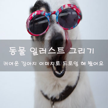  동물 일러스트 그리기 귀여운 강아지 이미지로 드로잉 해 봤어요^^(ft.영상첨부)