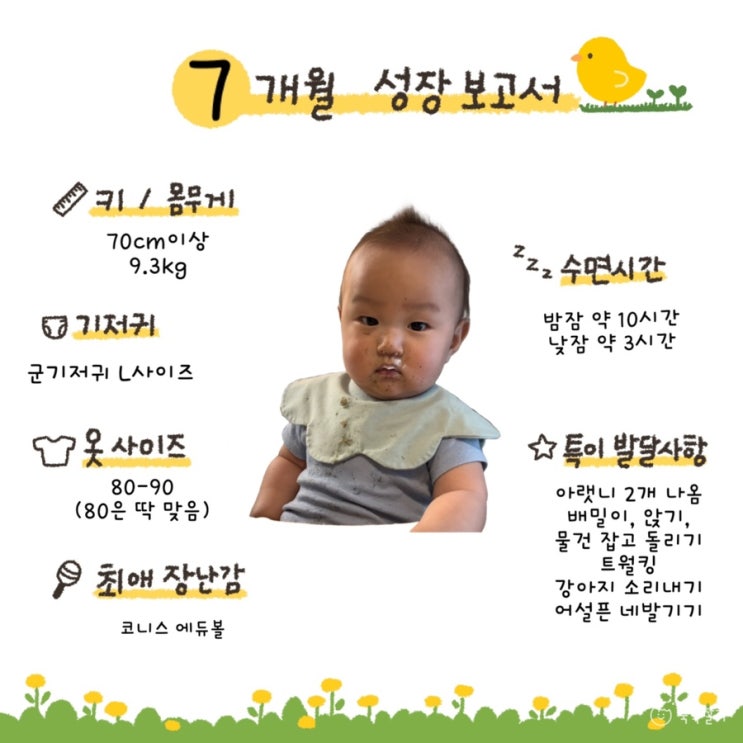 [도의 성장 보고서] 7개월 아기 발달 과정 기록