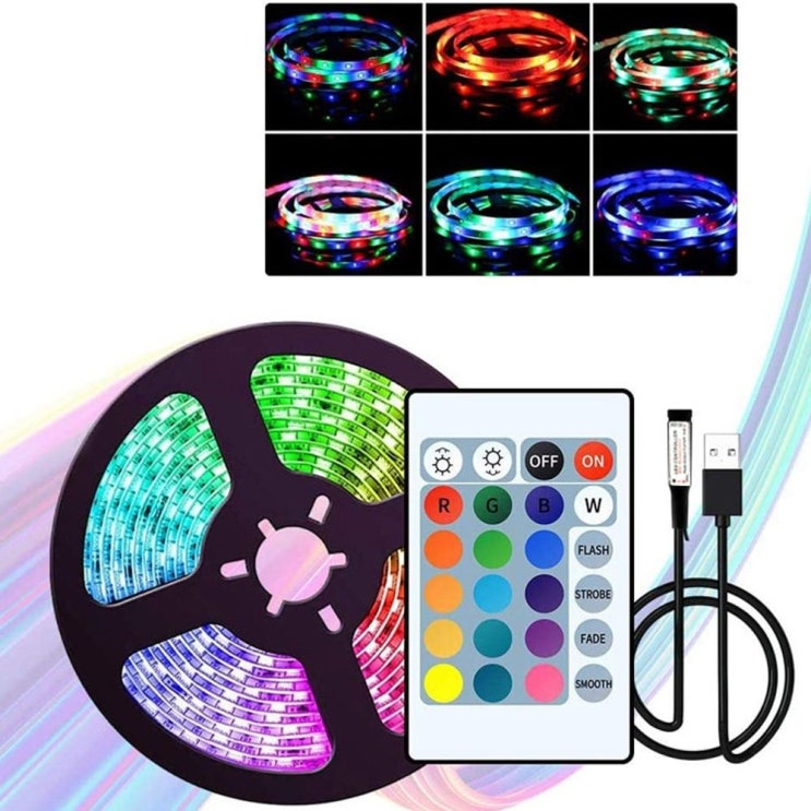 LED 스트립 줄조명 2M USB 유연한 램프 장식 조명 테이프리본 풀컬러 리모콘 스크린 LED 스트립 줄조명 2M USB 유연한 램프 장식 조명 테이프리본 풀컬러 리모콘 스크린