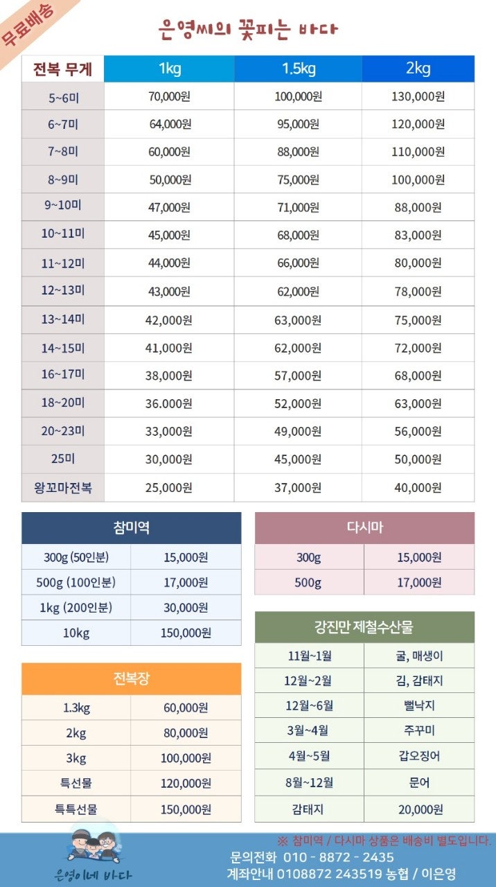 전복 요리와 전복 가격안내