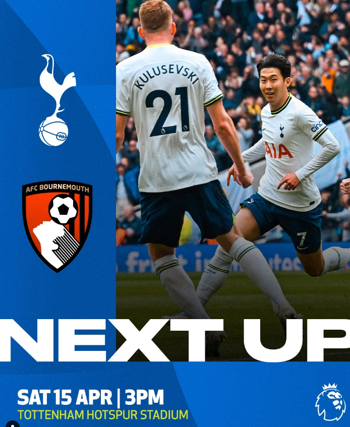  프리미어리그(EPL) 31라운드 토트넘 홋스퍼 FC vs AFC 본머스 15일 오후11시,손흥민 저메인데포의 토트넘 최다득점 6위를 넘본다