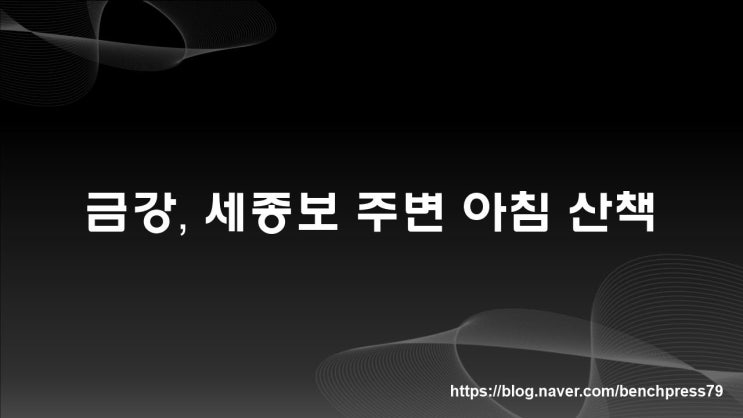  금강 세종보, 아침 산책하기 좋은 곳