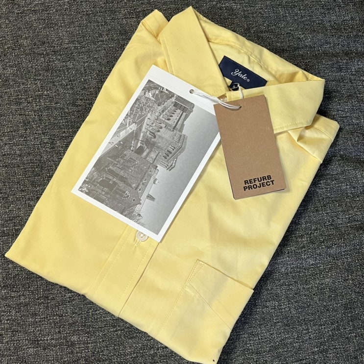 [예일 YALE] OVER FIT HERITAGE POCKET SHIRT_LIGHT YELLOW | #노란색셔츠 #무신사예일 #여자셔츠추천