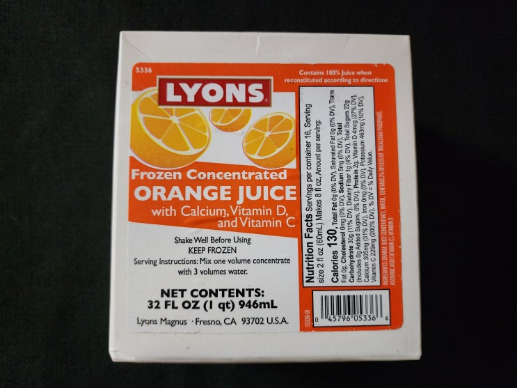 Lyons Frozen Concentrated Orange Juice
