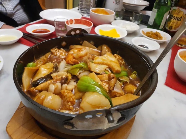  학동역맛집 홍명 해물누룽지탕 feat 신상고량주 자약