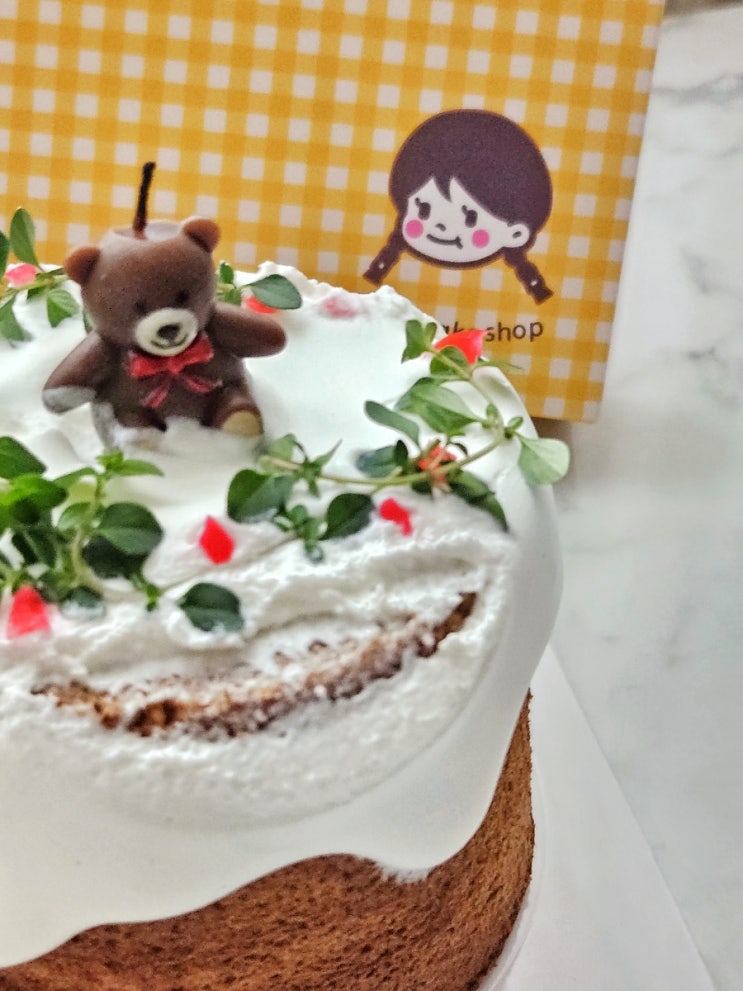 부산케이크주문제작, 부산수제케이크 전문점 나이시베이크샵 귀여운 미니 곰돌이 초코 쉬폰케이크