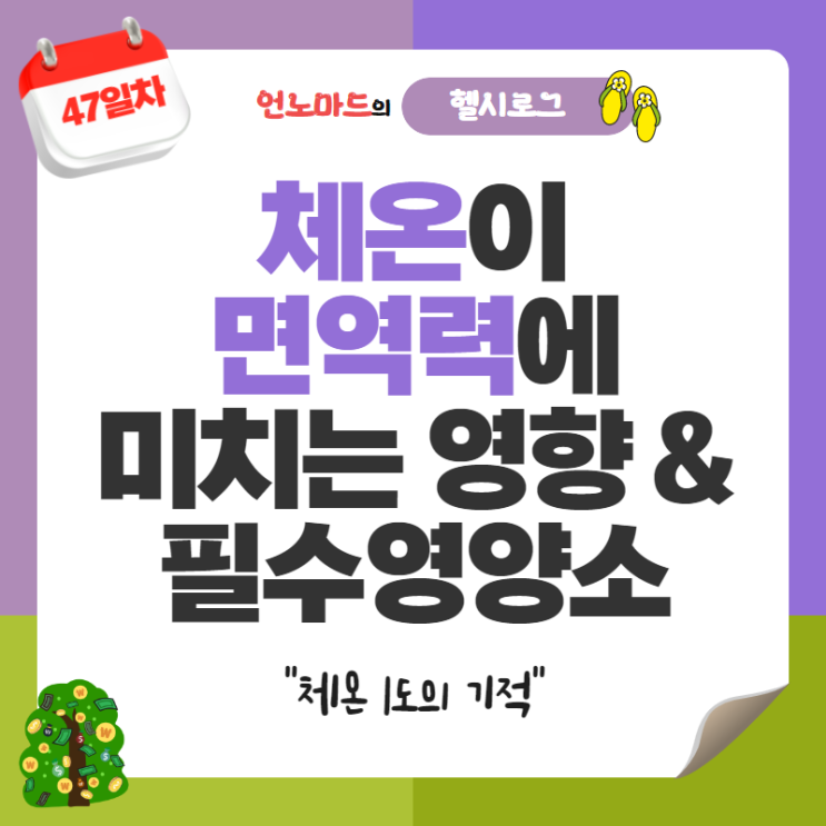  47일차, 체온이 면역력에 미치는 영향과 필수영양소 (체온 1도의 기적)
