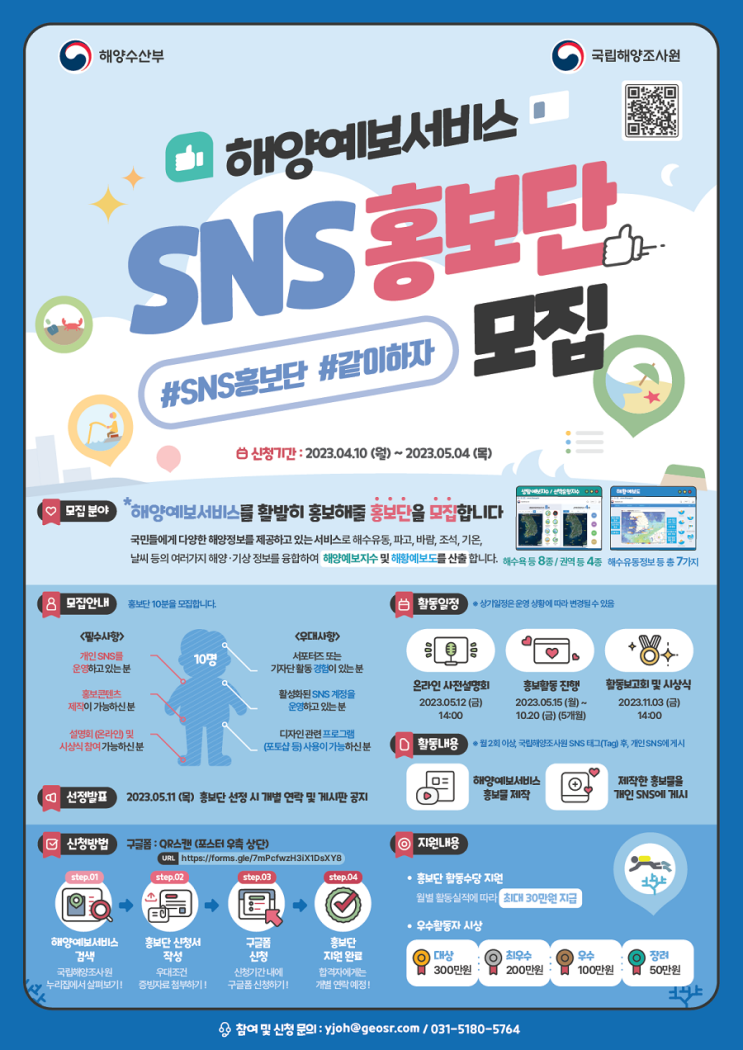 [누구나 대외활동] 2023 해양예보서비스 SNS 홍보단 모집