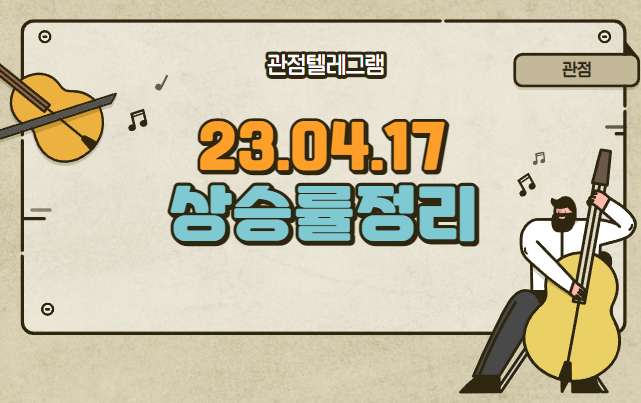 4월 17일 상승률정리 (포스코dx.알에프세미.비츠로시스.이화전기.이브이첨단소재.에스엠벡셀.포스코스틸리온.이화공영.박셀바이오.우리기술.윌링스.엔투텍.휴비츠.KG케미칼.진매트릭스)