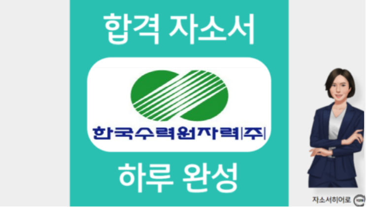 한국수력원자력 자기소개서 작성법, 한수원 자소서 문항, 대필첨삭 가격