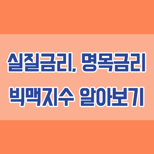  실질금리와 명목금리, 빅맥지수 뜻 알아보기
