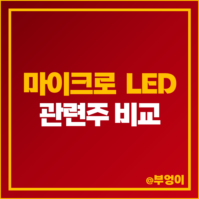 마이크로 LED 관련주 비교 : 라온텍 영우디에스피 서울반도체 코세스 루멘스 광전자 삼성전자 티엘아이 에스엘바이오닉스 큐에스아이 LG전자 주식 주가 PER PBR 배당금 순위 마이크로 LED 관련주 비교 : 라온텍 영우디에스피 서울반도체 코세스 루멘스 광전자 삼성전자 티엘아이 에스엘바이오닉스 큐에스아이 LG전자 주식 주가 PER PBR 배당금 순위