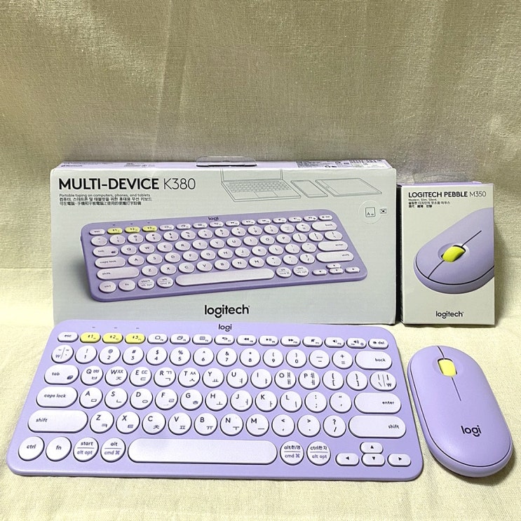  로지텍 블루투스 키보드 K380 무선 무소음 마우스 M350 내돈내산 후기