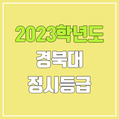 2023 경북대 정시등급 (예비번호, 경북대학교)