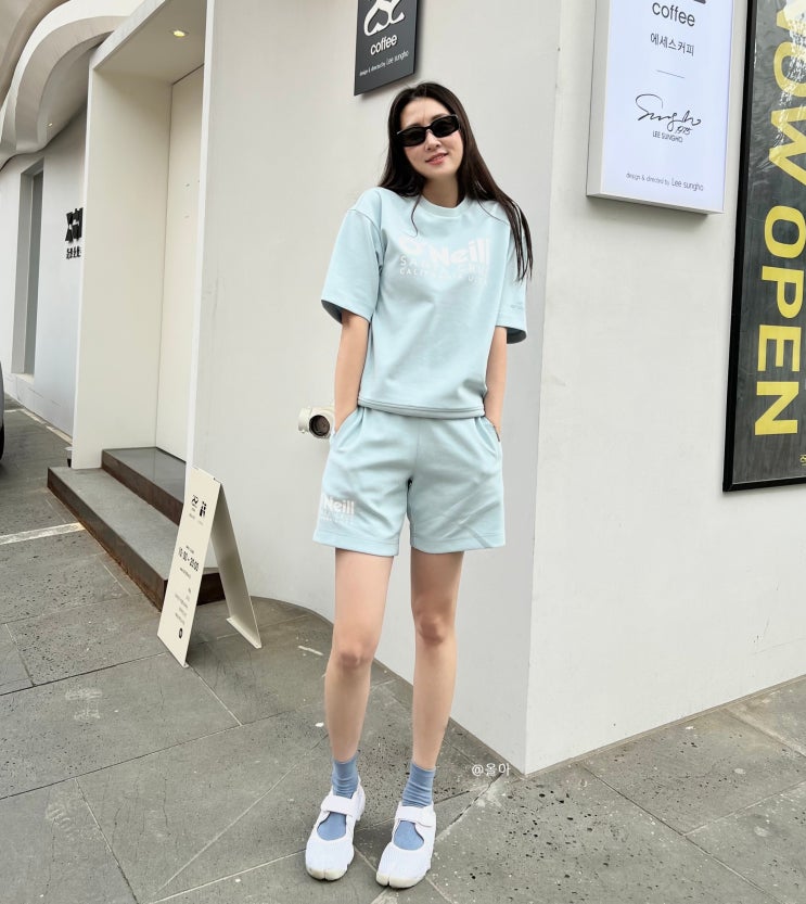  오닐코리아 여름 츄리닝 트레이닝 세트 상큼해(여자코디 ootd)