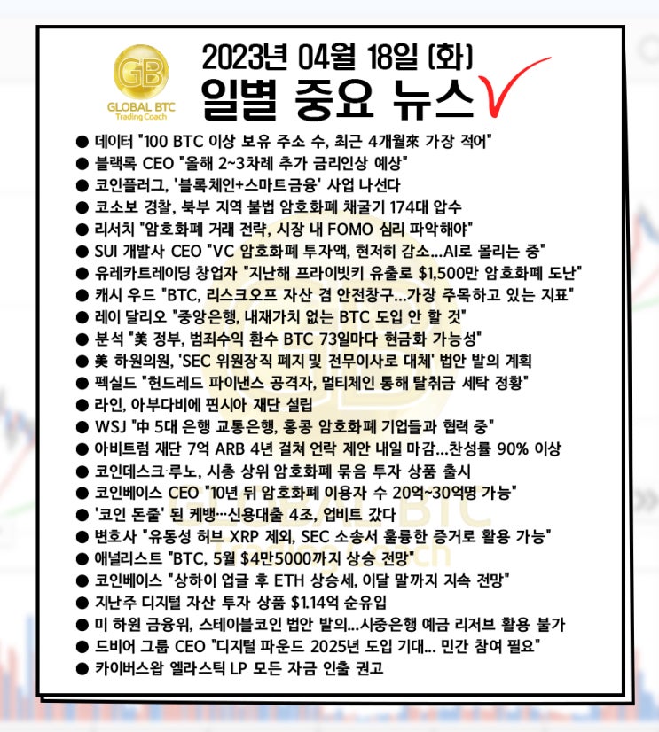  2023년 04월 18일 (화) 일별 중요 뉴스