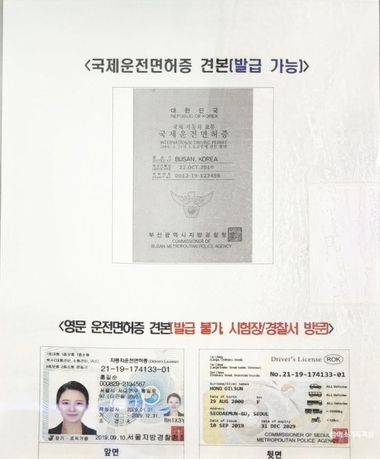 부산 김해공항 국제운전면허증, 발급 준비물 방법