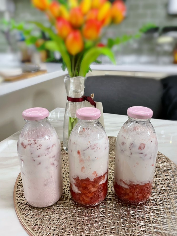  딸기청 & 딸기라떼 만들기