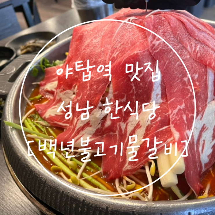  분당 야탑역 점심 맛집 내돈내산 밥집 한식 백년불고기물갈비