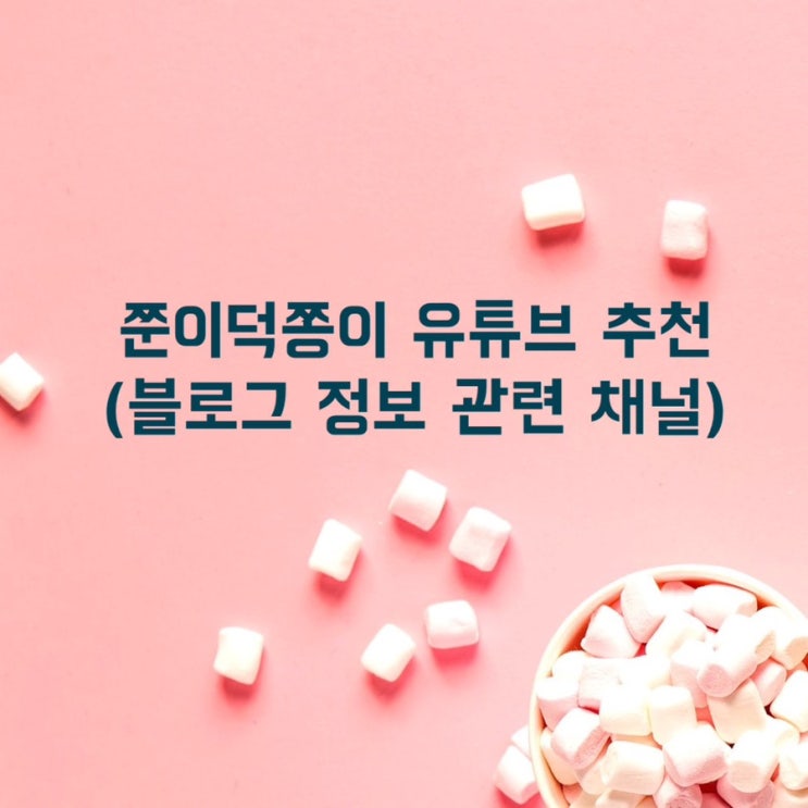 블로그 강의가 필요할까? 쭌이덕 유튜브 추천!(운영, 전략, 수익화, 키워드)