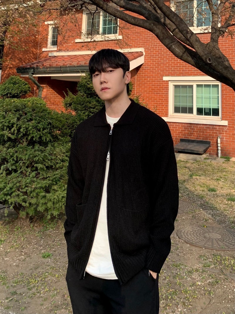 남자 집업 가디건 브랜드 블론드나인 블랙 아우터 가성비 체고네
